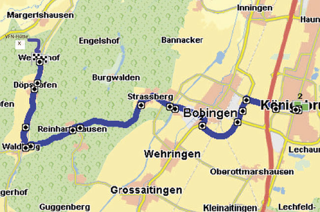 VFN Königsbrunn - Anfahrt über Bobingen